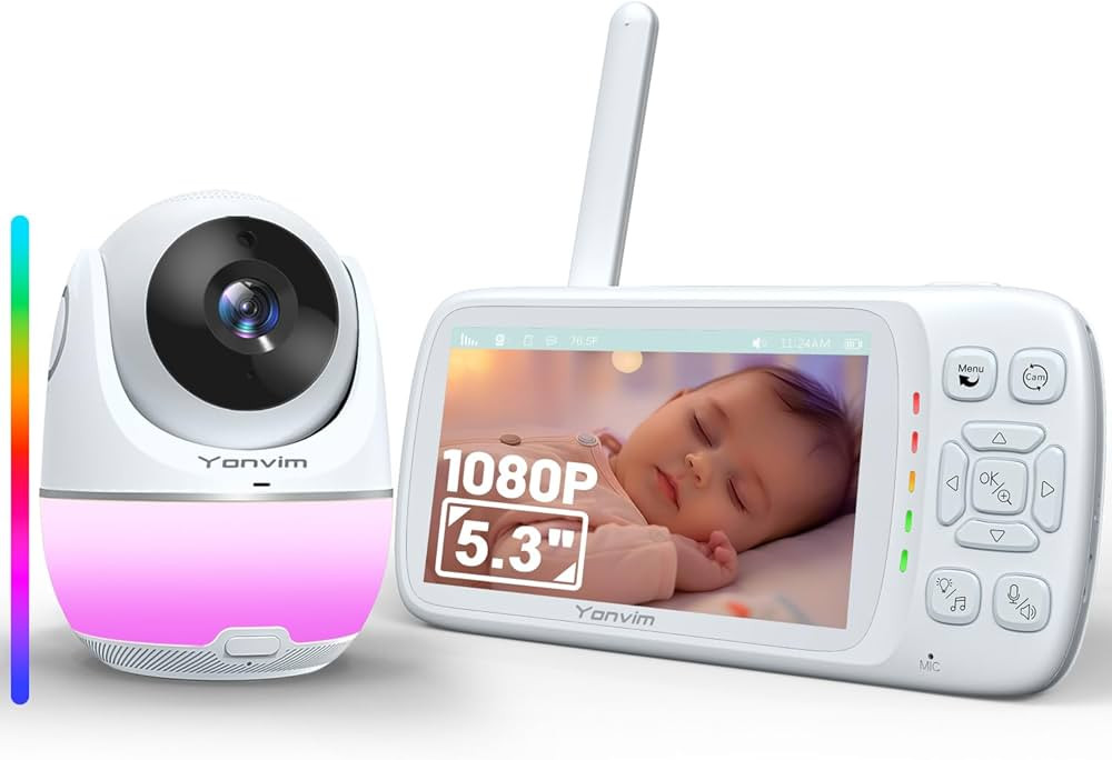 Video Baby Monitor with Camera and Audio, 1080P Baby Monitor No WiFi,5.3" Screen and 24H Storage ... | Amazon (US)