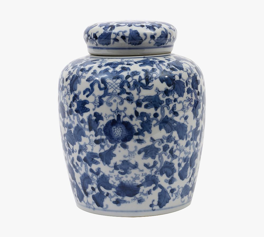 Ceramic Blue & White Jar With Lid | Pottery Barn (US)