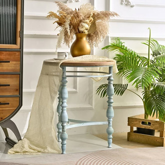 Carved Wood End Table