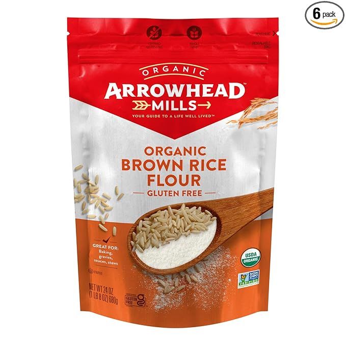 Arrowhead Mills Organic Brown Rice Flour, Gluten Free, 6 count (Pack of 1) | Amazon (US)