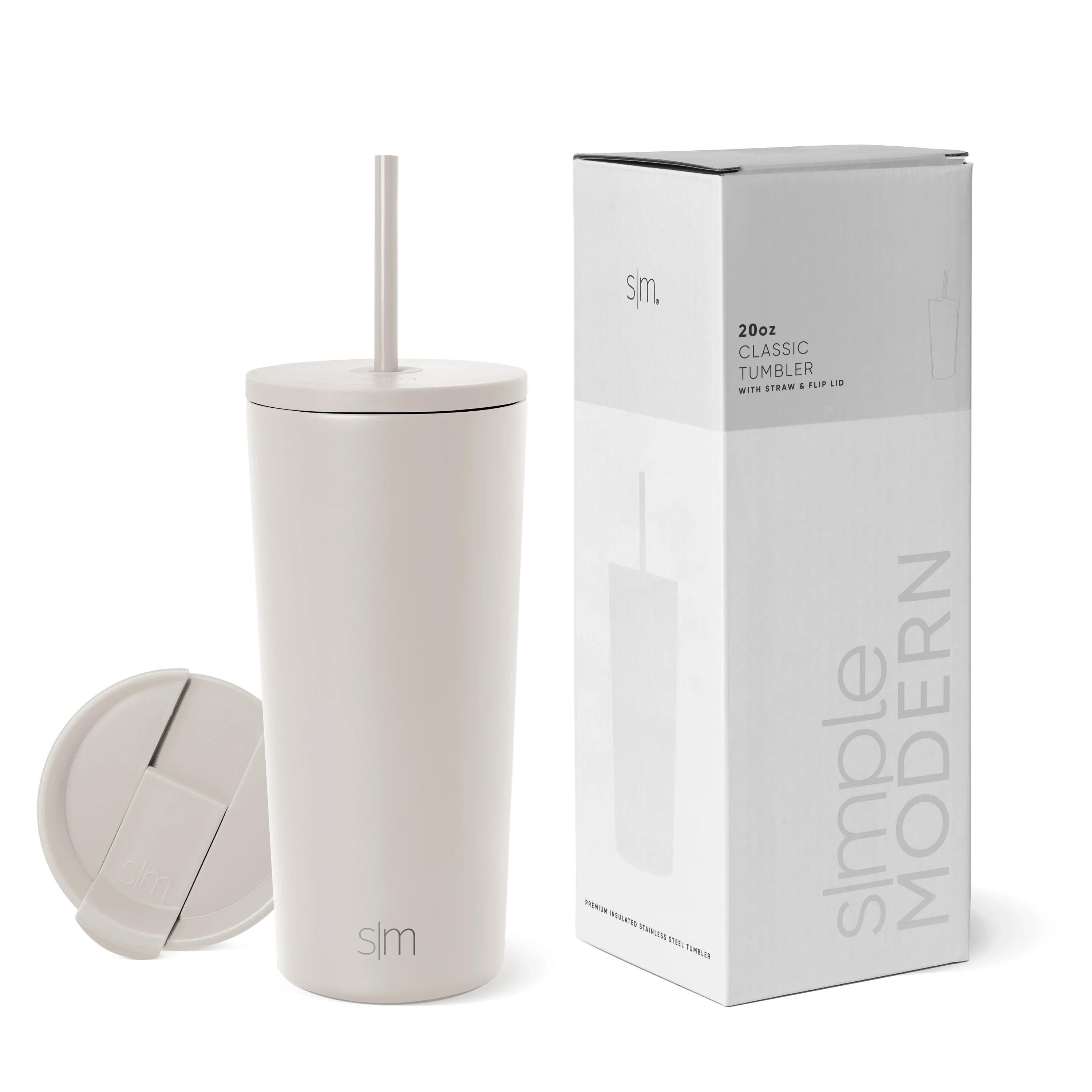 Simple Modern Stainless Steel Vacuum Insulated Classic Tumbler with Lid and Straw | 20 fl oz | Walmart (US)