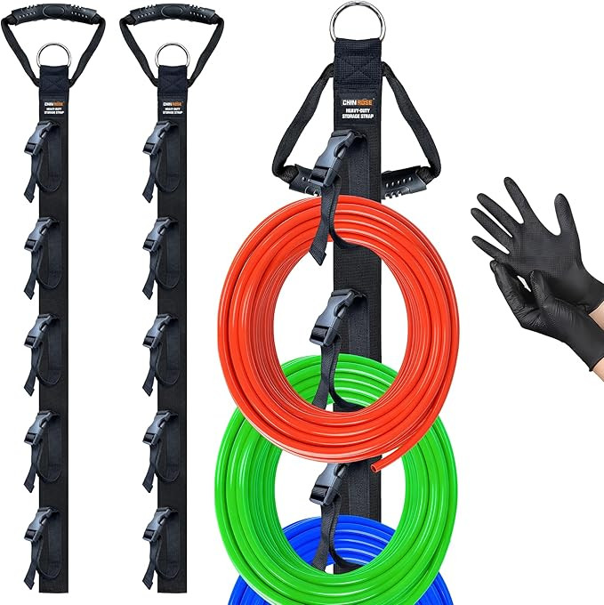 Extension Cord Organizer 2 Pack, Cord Storage Organizer with 5 Slots, Garage Garden Storage Strap... | Amazon (US)