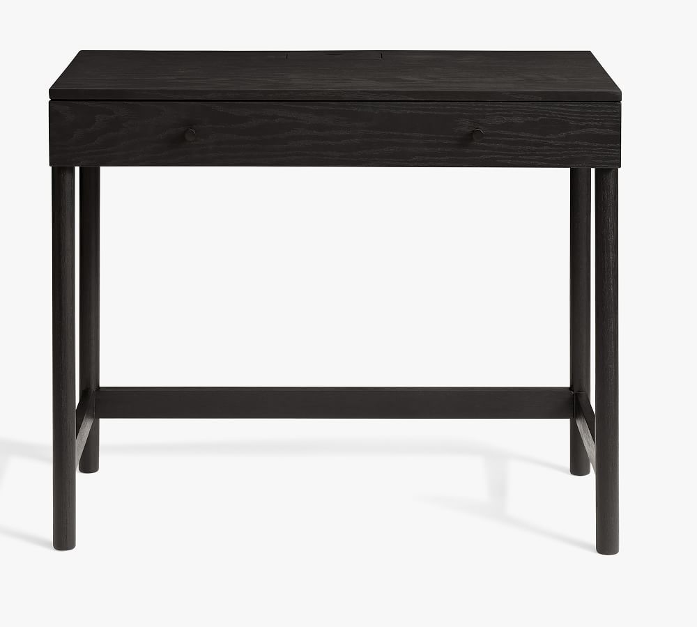 Haven 36&amp;quot; Writing Desk with Drawers, Onyx | Pottery Barn (US)
