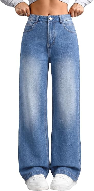 Women's Wide Leg Jeans Baggy High Waisted Loose Trendy Denim Pants | Amazon (US)