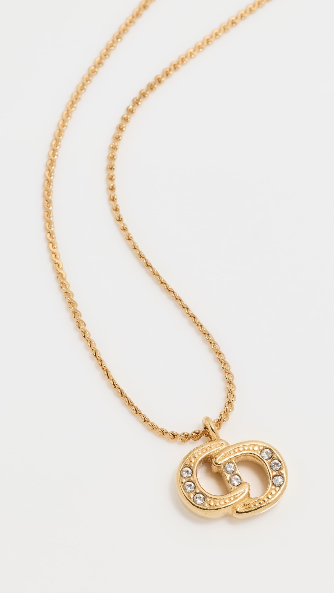 Dior Gold Crystal CD Necklace | Shopbop