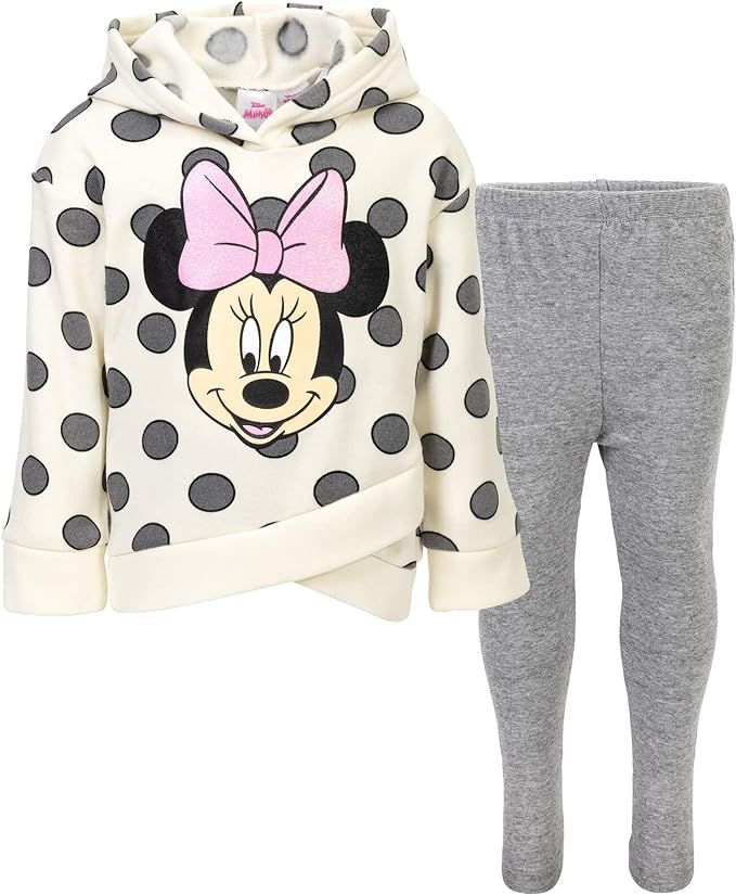 Disney Minnie Mouse Mickey Mouse Fleece Hoodie and Leggings Outfit Set Infant to Big Kid | Amazon (US)