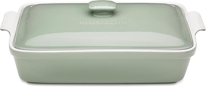 ROSSALLINI Stoneware Casserole Dish Bakeware Set with Lid, Covered Rectangular Dinnerware, Extra ... | Amazon (US)
