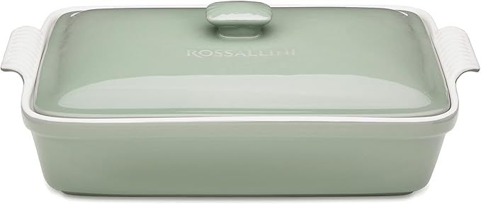 ROSSALLINI Stoneware Casserole Dish Bakeware Set with Lid, Covered Rectangular Dinnerware, Extra ... | Amazon (US)