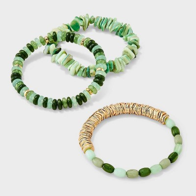 Beaded Bracelet 3pc Set - A New Day™ Green | Target