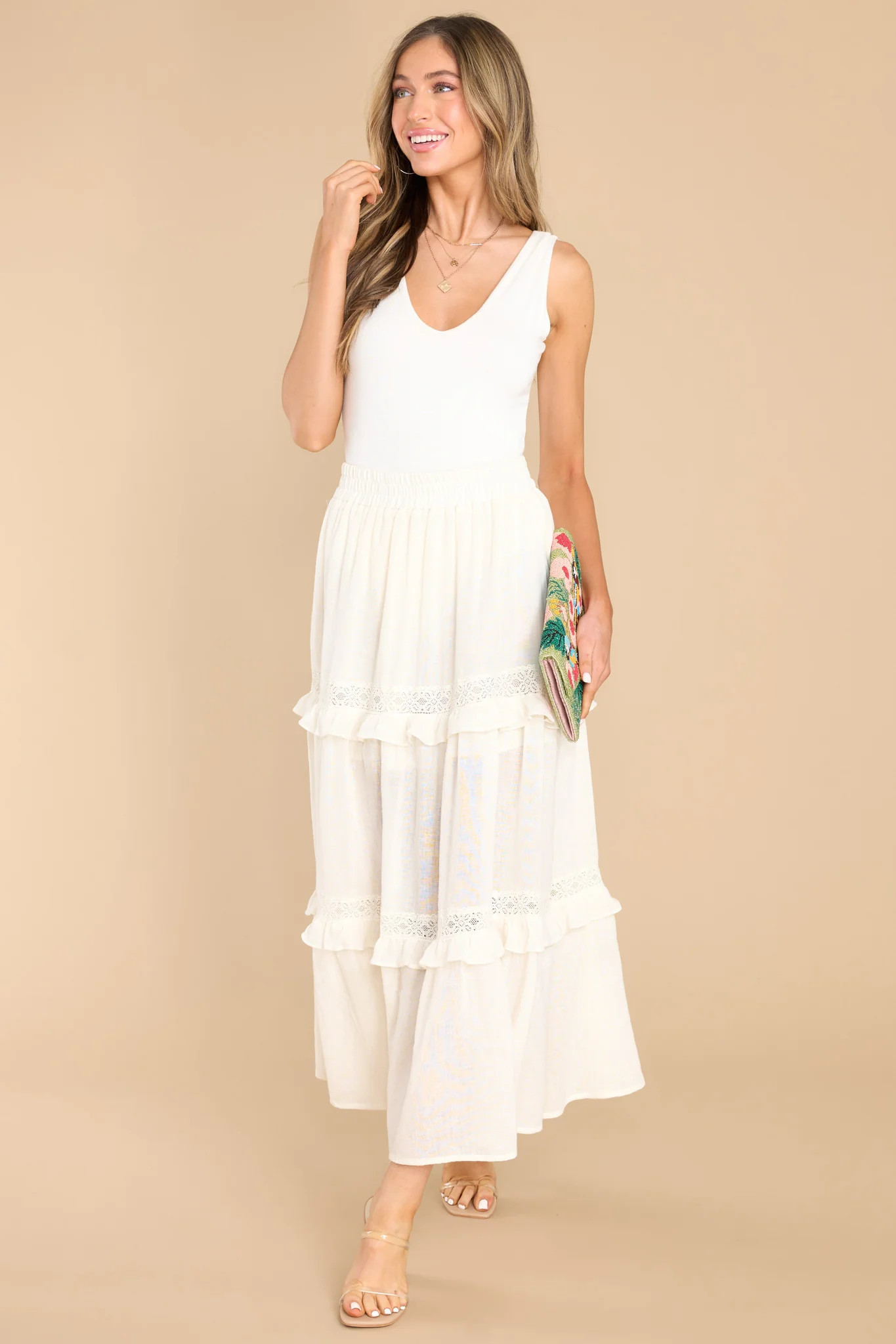 A New Day Coming Beige Maxi Skirt | Red Dress 