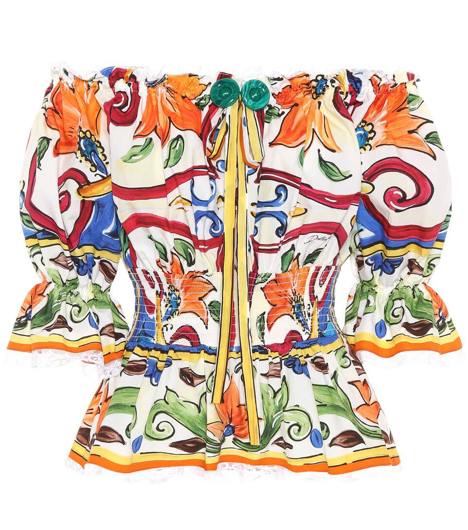 Majolica printed cotton top | Mytheresa (UK)