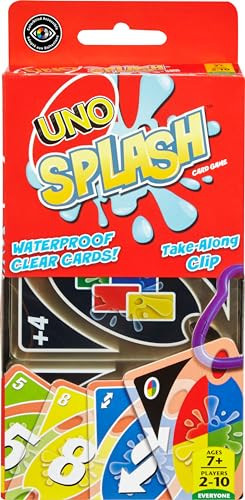 Mattel Games UNO Splash Card Game with Waterproof Cards and Portable Clip for Travel, Camping and Game Nights Away | Amazon (US)