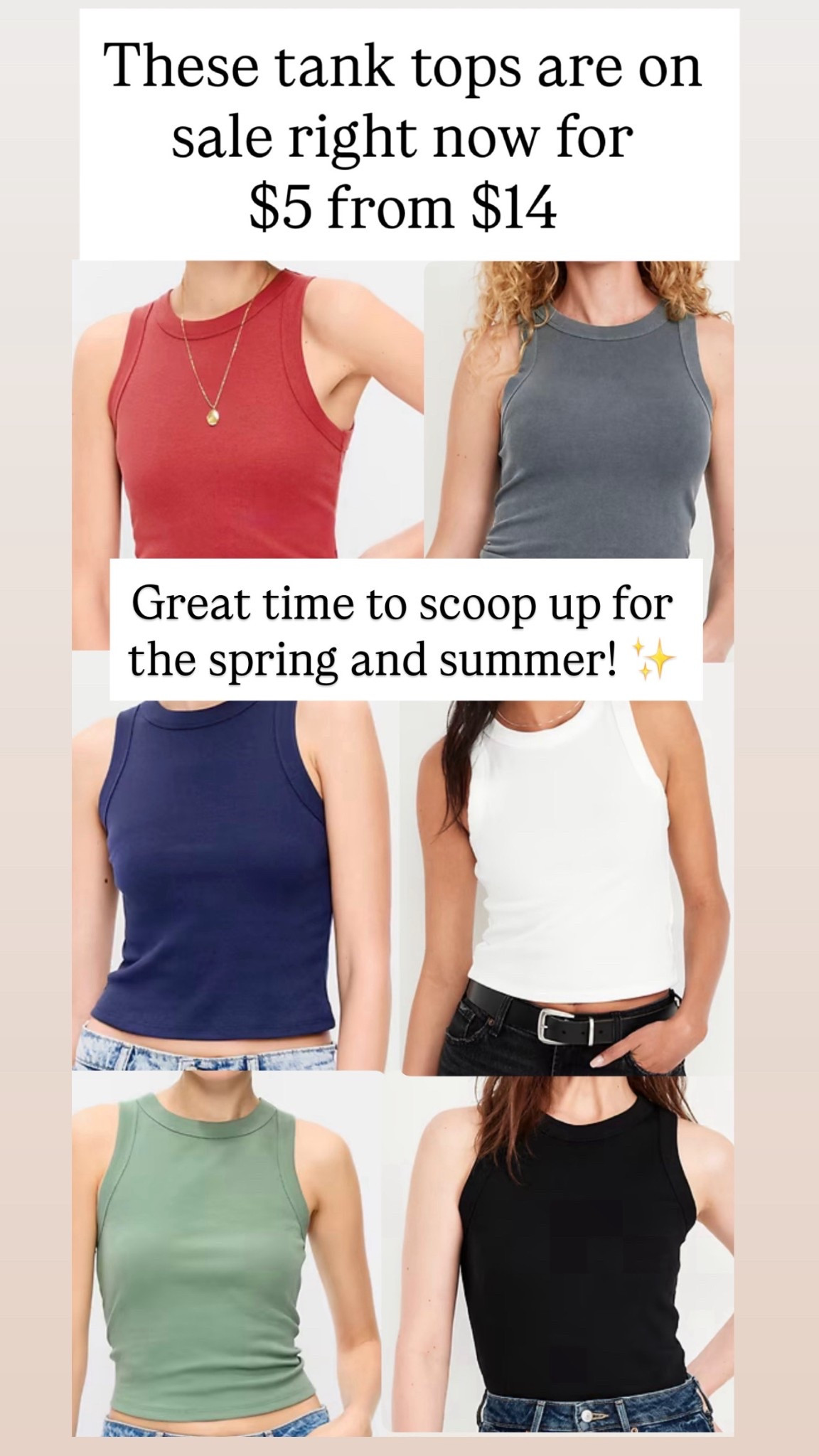 These tank tops are $5 from $14 right now!

#LTKSaleAlert #LTKootd