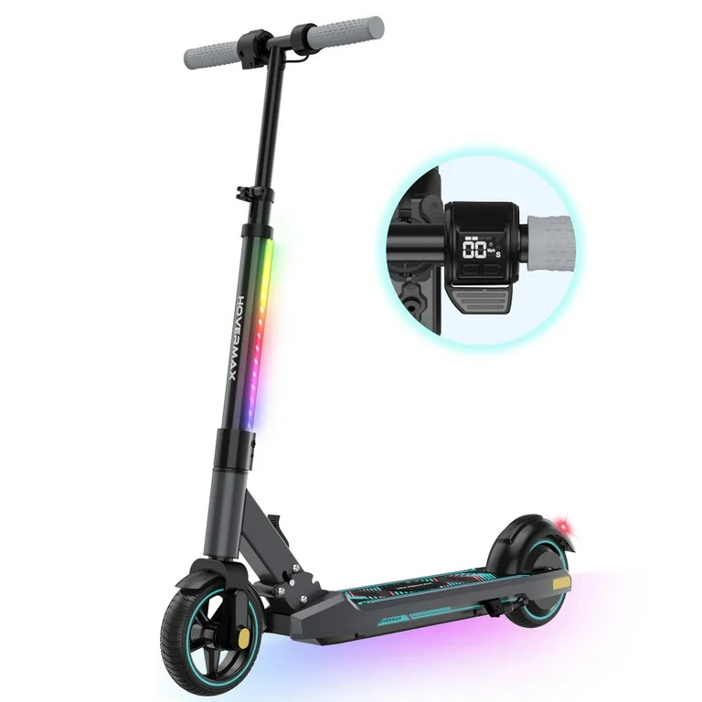 HOVERMAX Electric Scooter for Kids Ages 6-12, 150W Motor Max Speed 9.3 MPH, 5 Miles Range, Colorf... | Walmart (US)