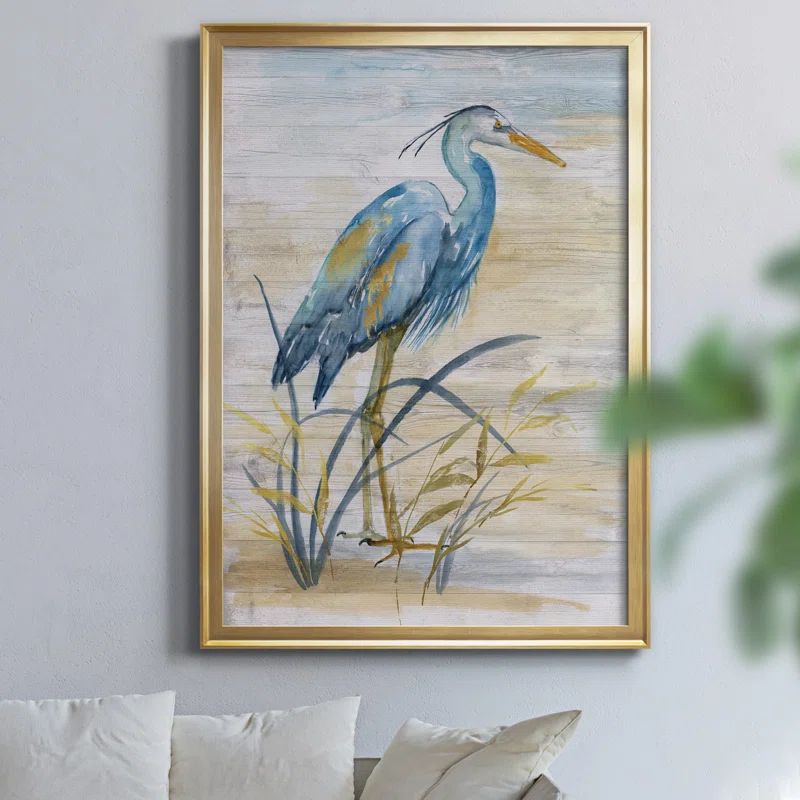 Blue Heron I by J Paul - Single Picture Frame Painting on Canvas | Wayfair North America