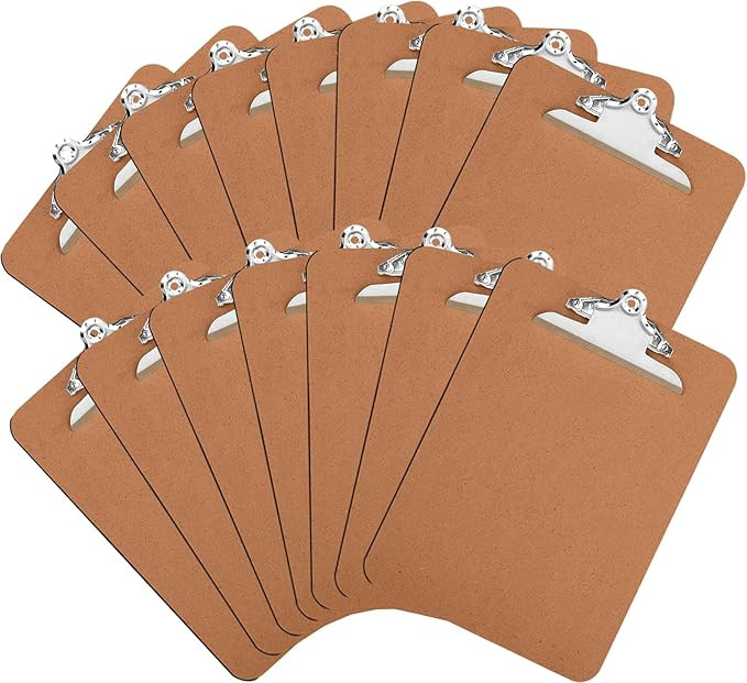 Clipboards, HERKKA 15 Pack Hardboard Office Clipboards Butterfly Clipboards Standard A4 Letter Si... | Amazon (US)