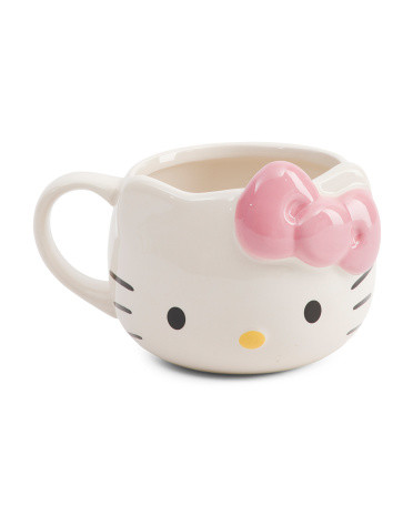 20oz Hello Kitty Pink Bow Ceramic 3d Sculpted Mug | TJ Maxx