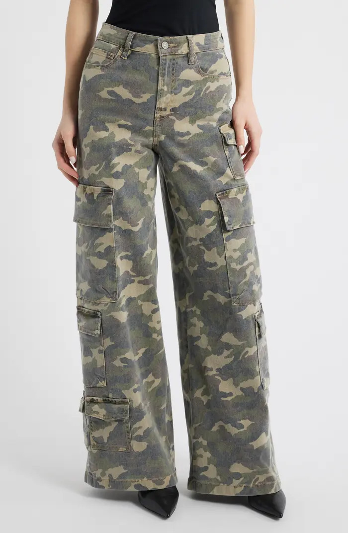 HIDDEN JEANS Camo Wide Leg Cargo Pants | Nordstrom | Nordstrom