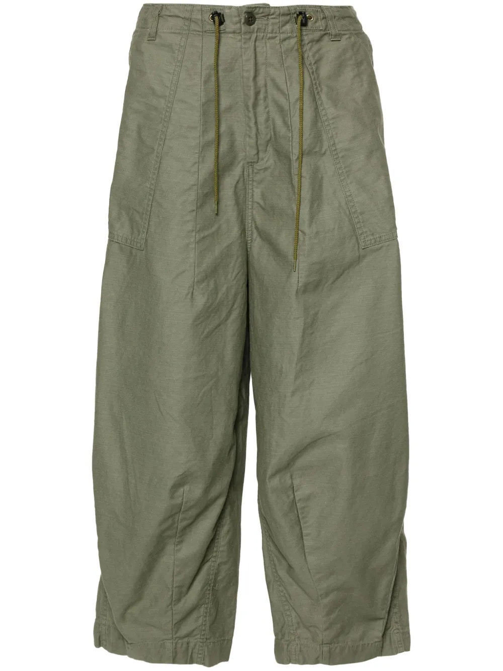 wide-leg cropped cotton trousers | Farfetch Global