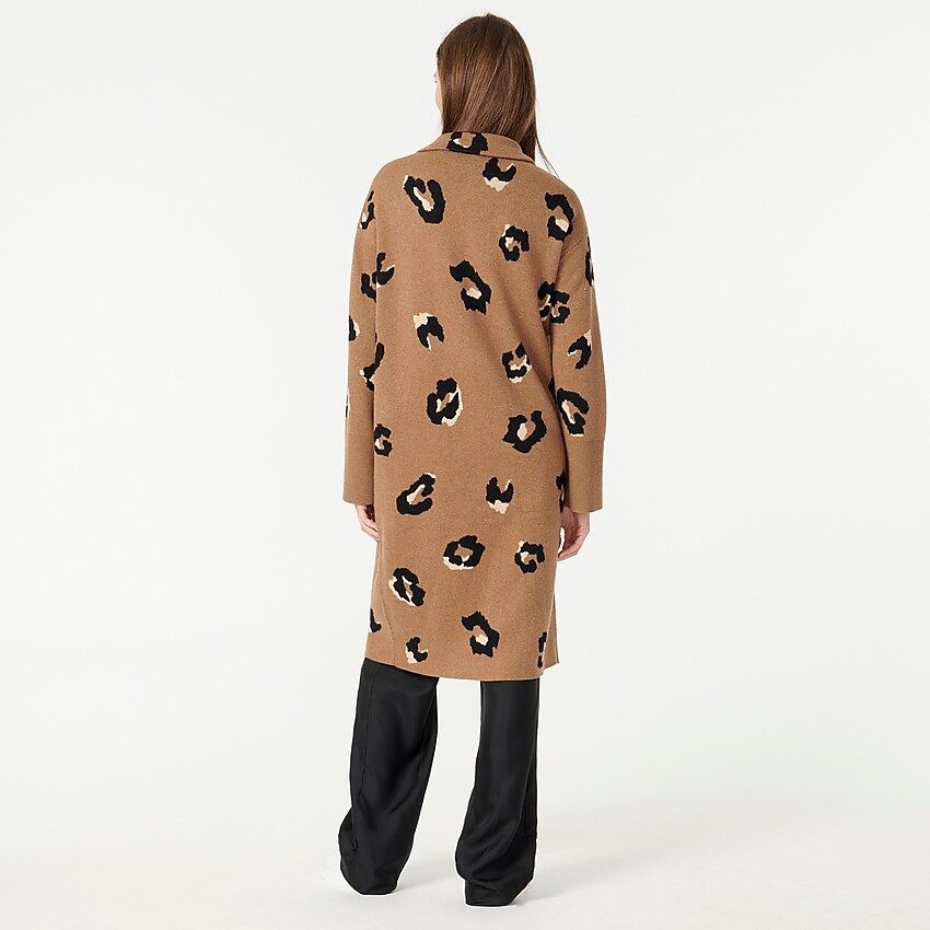 Ella open-front long sweater-blazer in leopard | J.Crew US