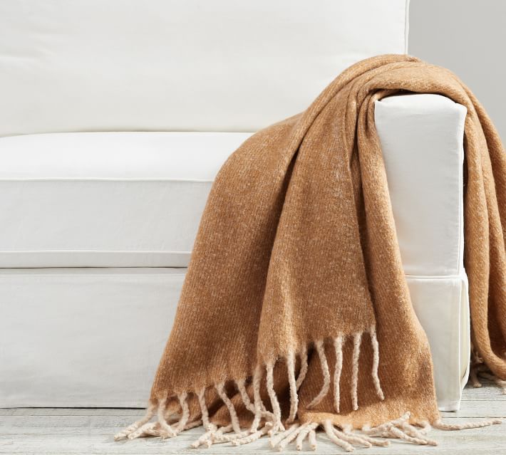 Hayes Twill Faux Mohair Throws | Pottery Barn (US)