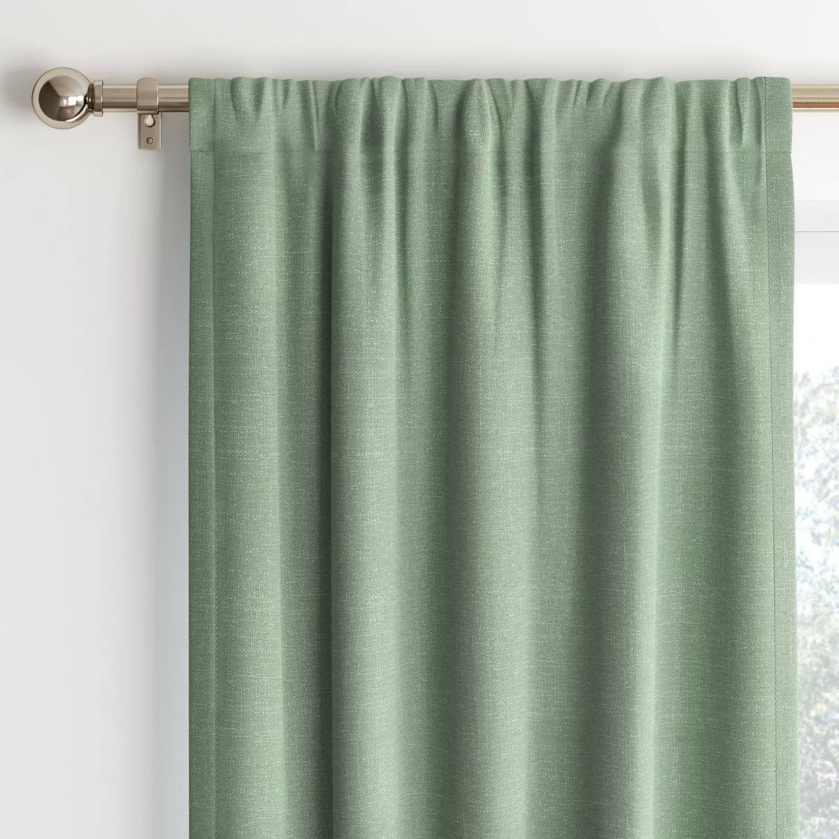 Room Darkening Heathered Thermal Window Curtain Panel Green - Room Essentials™ | Target