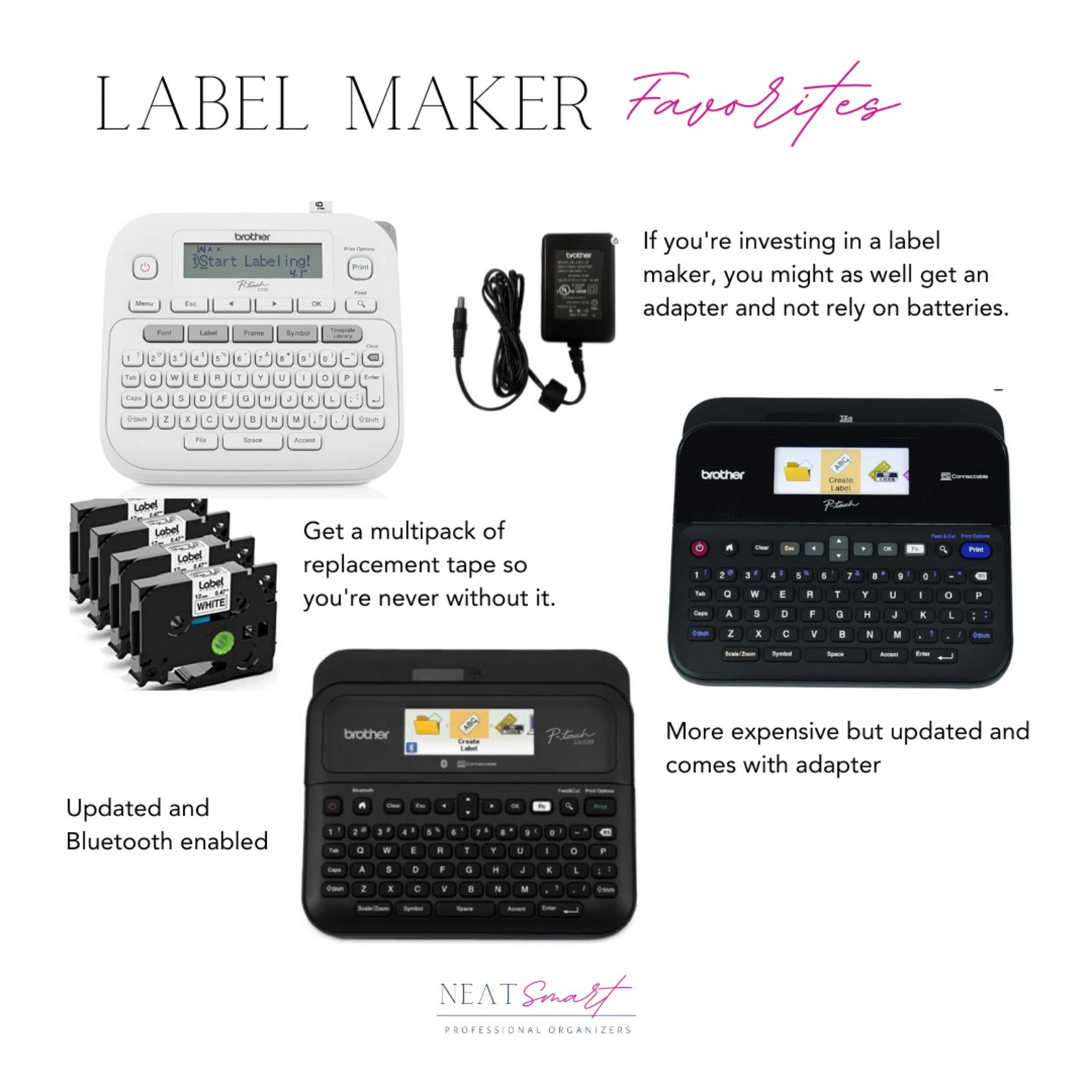 Every home needs a label maker! Save money on batteries and get an adapter while you’re at. Makes it lighter, too. And get extra label tape. You’re going to need it  

#LTKGiftGuide #LTKfamily #LTKhome