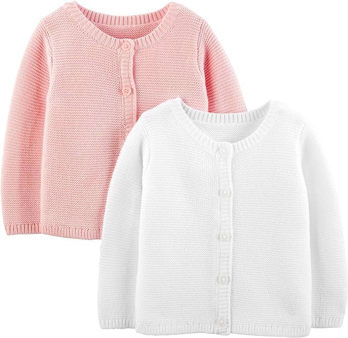 Simple Joys by Carter's Baby Girls' Knit Cardigan Sweaters, Pack of 2 | Amazon (US)