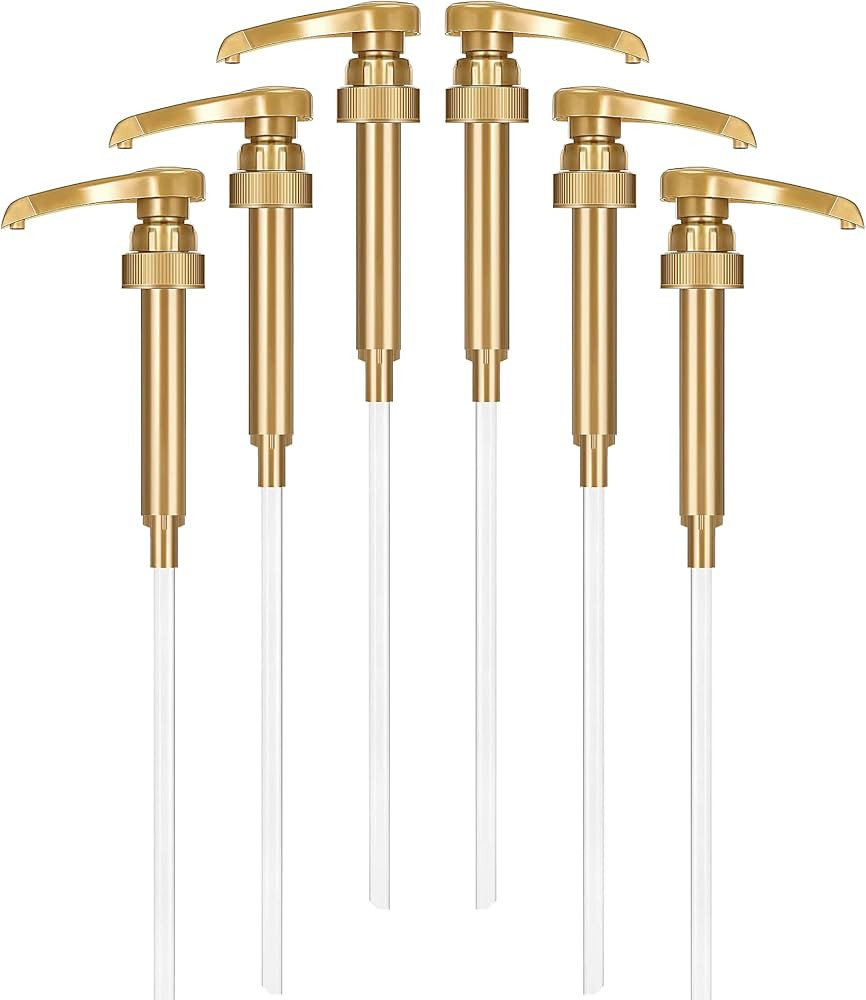 6-Pack Gold Torani Syrup Pump for Coffee Bottle by Little Squirt, Fits & Skinny 750ml, Monin Lite... | Amazon (US)