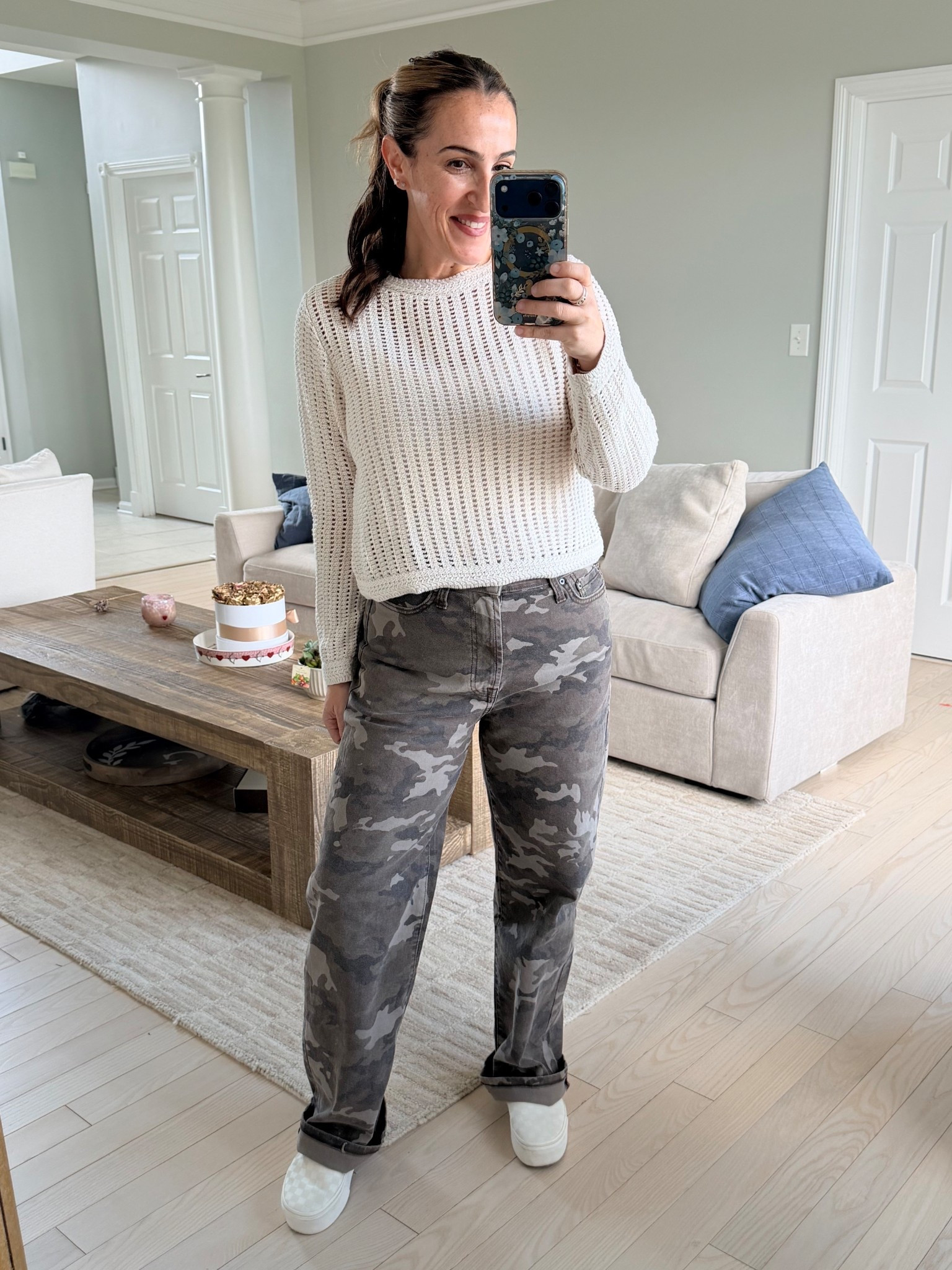 Love this sweater. Great length and nice material! 
Jeans are so affordable! They are men’s. I did a 29x32 but should have done 30. The waist is roomy but I like the fit. Top is a mediumm

#LTKmomlife #LTKOver40 #LTKootd