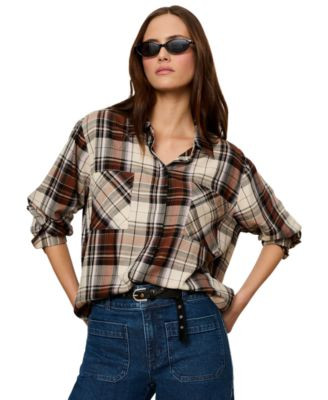 Sanctuary Women's Long-Sleeve Plaid Button-Up Shirt - Haze Plaid | Macy's