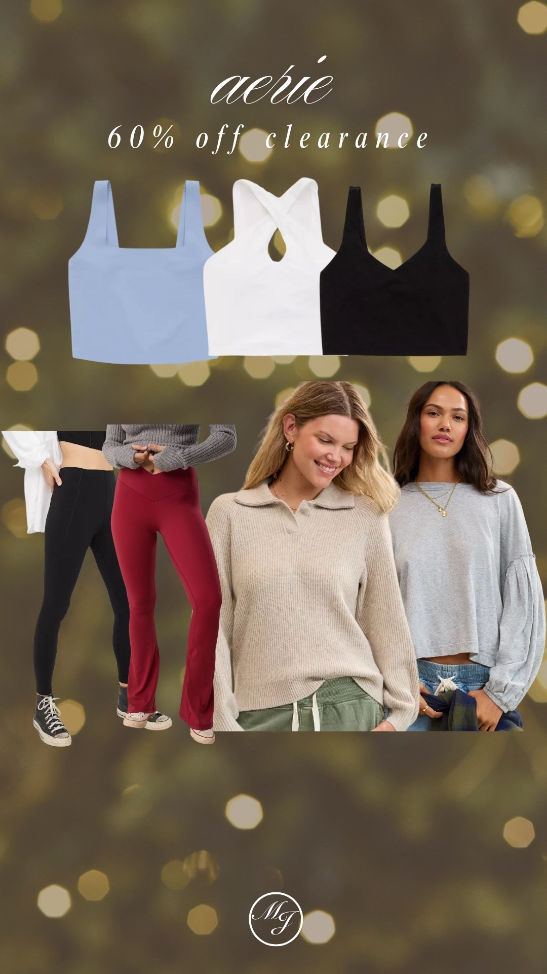 aerie 60% off clearance sale 

#LTKHoliday #LTKSaleAlert #LTKfitnessgoals