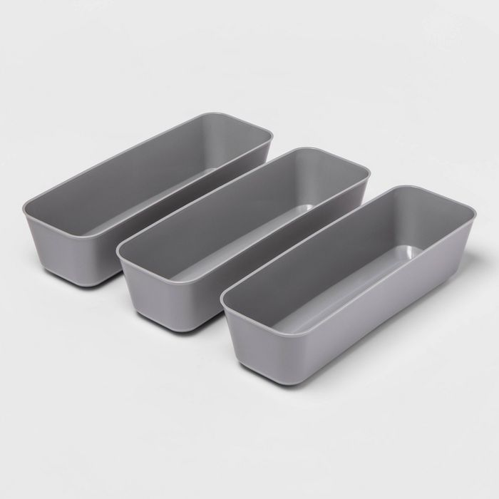 3pk Long Storage Trays Gray Mist - Room Essentials™ | Target