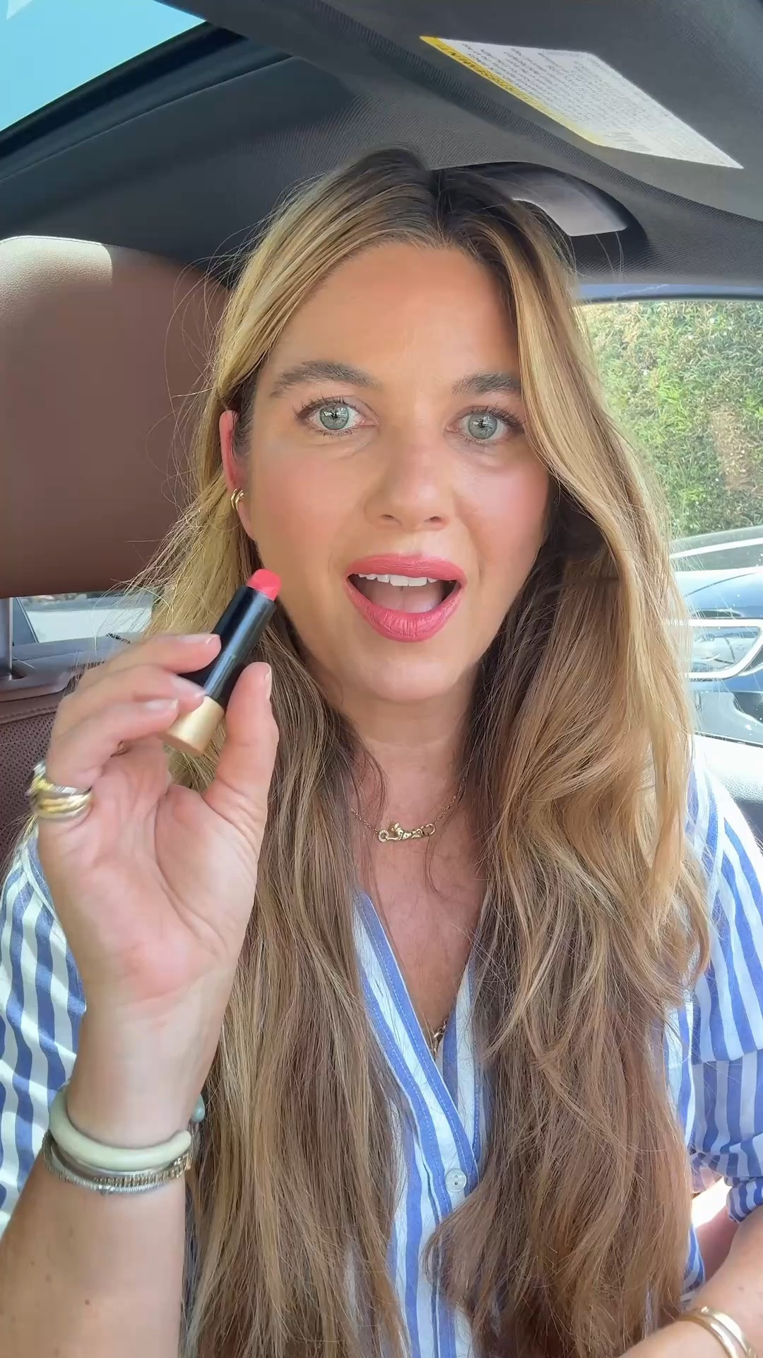 Shade is Flamingo Corail. 🦩
Also wearing IT Cosmetics Sheer Tinted Face Balm in medium warm tan + Westman Atelier bronzing creme 01
Sea Glas in hair 
Shirt is size medium

#LTKdayinmylife #LTKBeauty #LTKootd