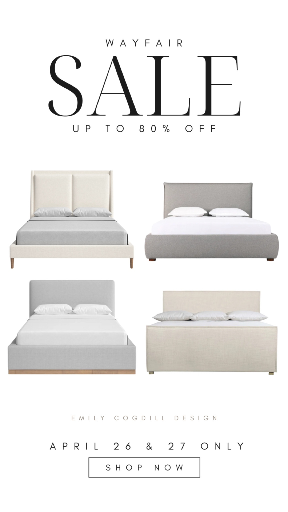 Way day sale starts tomorrow! Up to 80% off! These beds caught my eye! I personally own the bottom right bed and love it! #bed #bedsale #sale #bigsale #wayfair #wayday 

#LTKFind #LTKhome #LTKsalealert