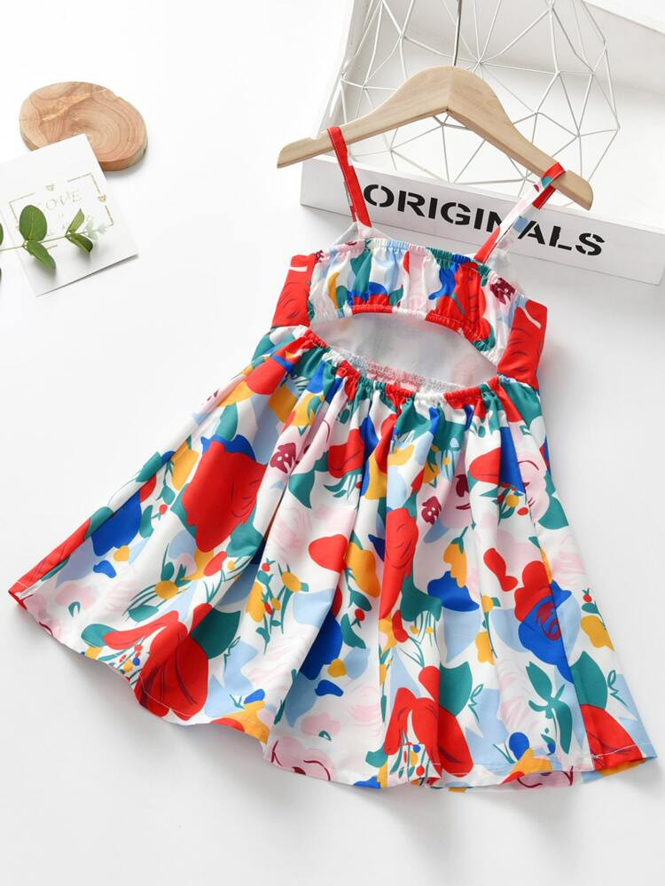 Toddler Girls Allover Floral Cut Out Cami Dress | SHEIN