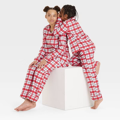 Kids' Plaid Holiday Matching Family Pajama Set - Wondershop™ White | Target