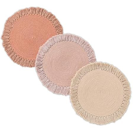 lavivie Boho Decor Macrame Coasters for Coffee Table, Drinks, Wooden Desk | House Warming Presents f | Amazon (US)