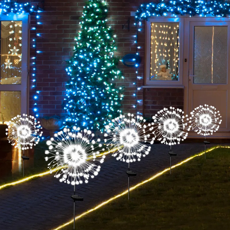 8 Mode Solar Outdoor Firework Lights 120Led Waterproof Landscape Light for Pathway Lawn Garden D... | Wayfair North America