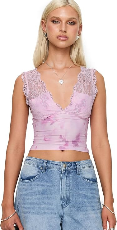 Princess Polly Women's Typha Top Pink Floral | Amazon (US)