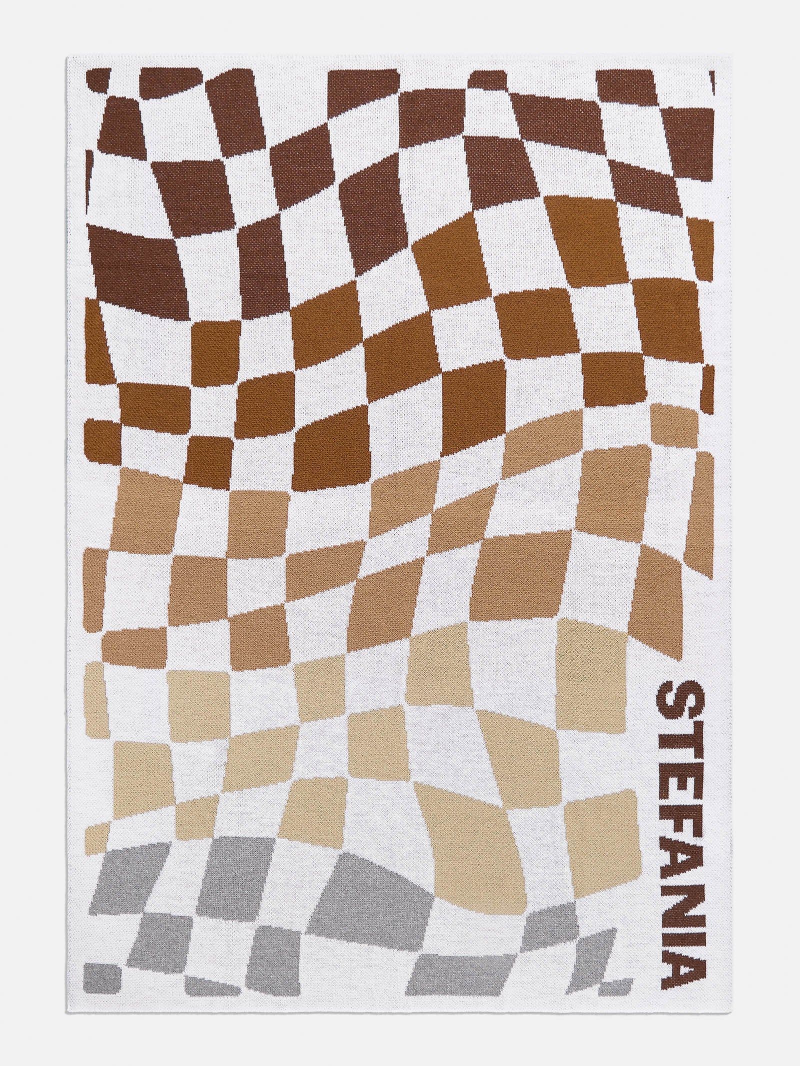 3D Check Blanket - Brown Ombre | BaubleBar (US)