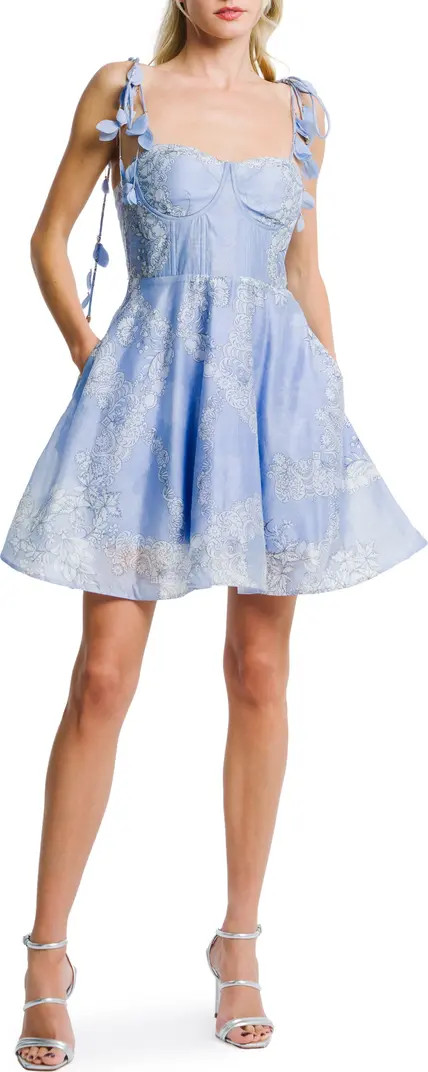 Kaelin Floral Print Voile Minidress | Nordstrom