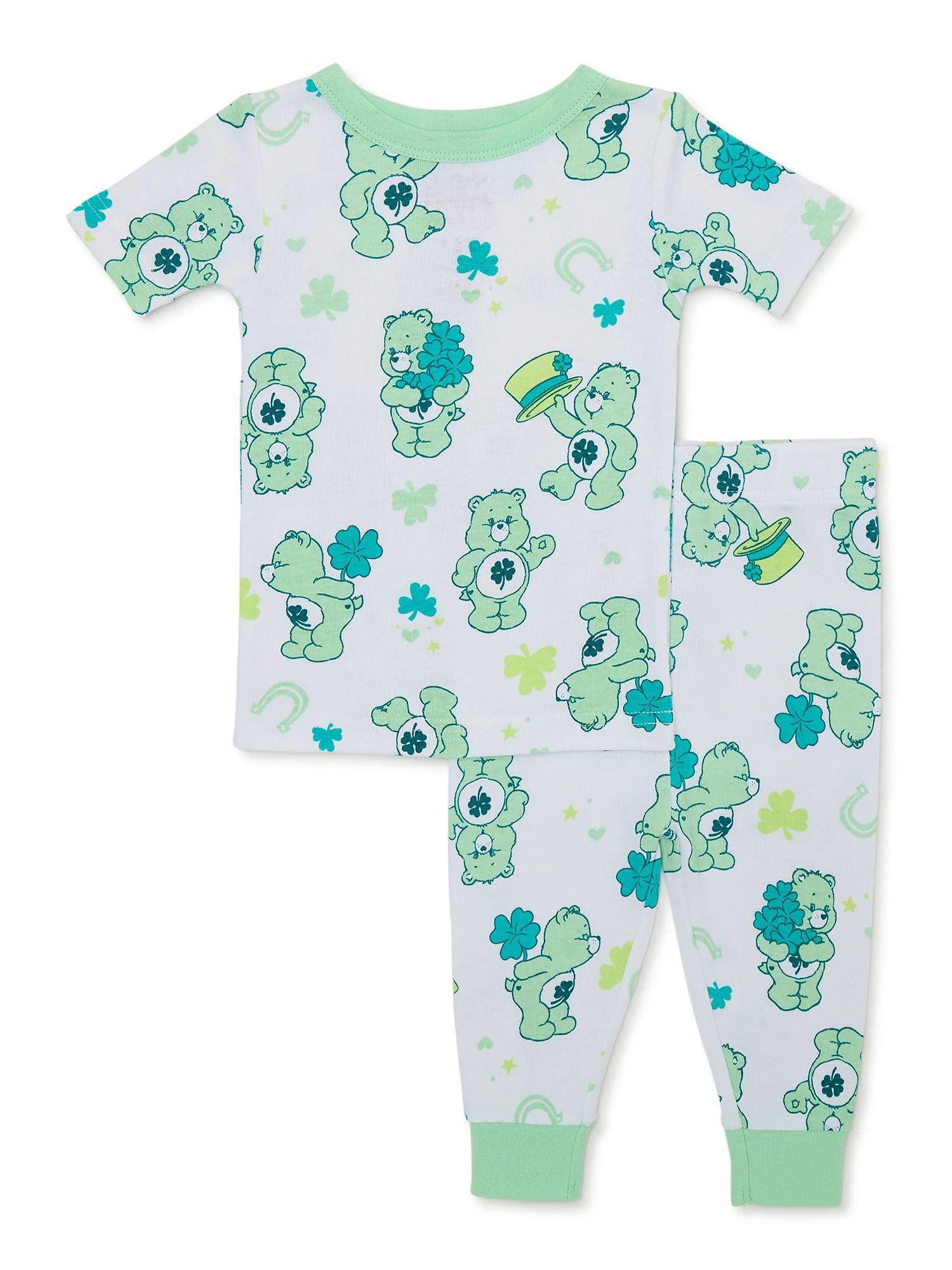 Care Bears Toddler Unisex St. Patrick's Day Short Sleeve Top and Pants, 2-Piece Pajama Set, Sizes... | Walmart (US)