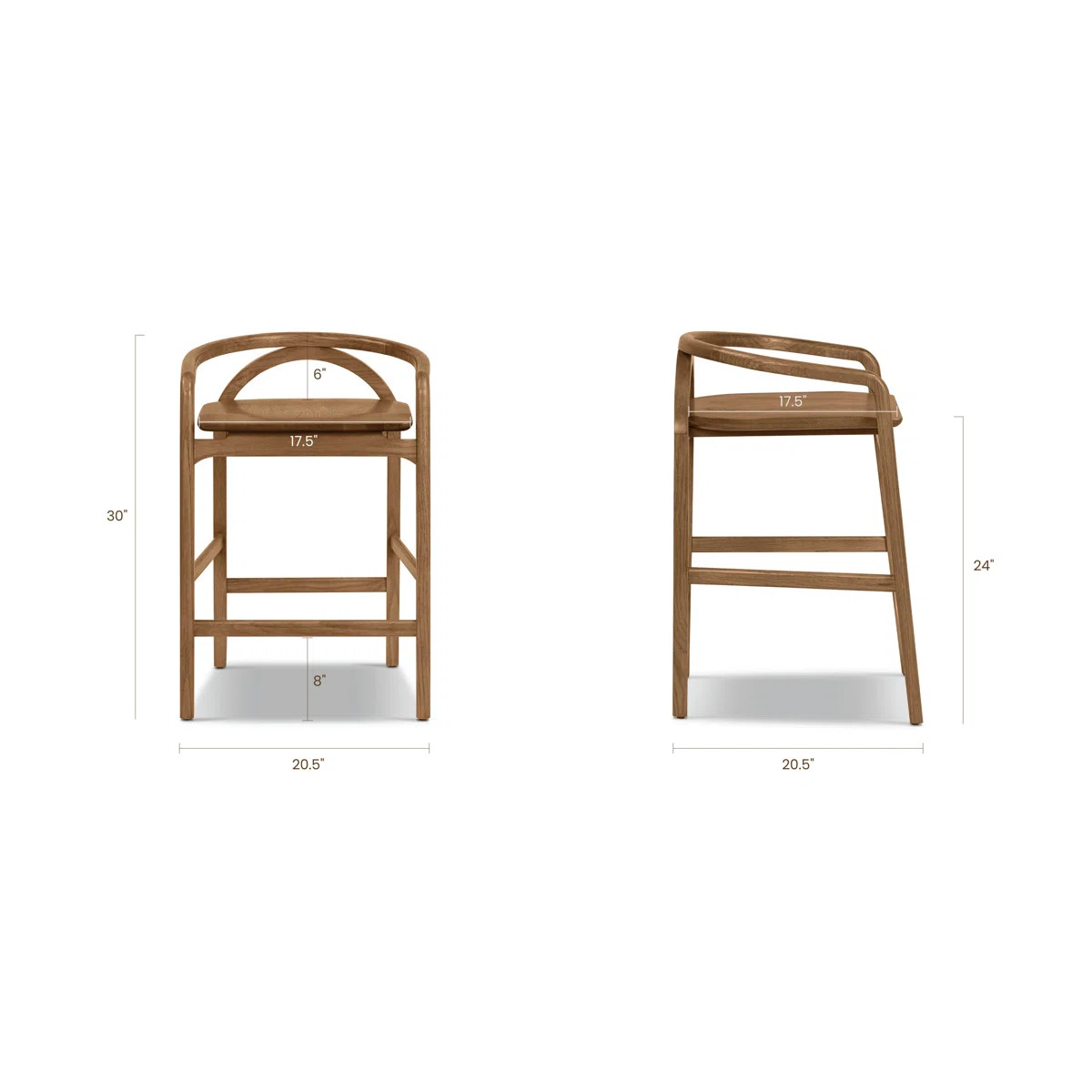 Yokohama Solid Wood Counter Stool | Wayfair North America