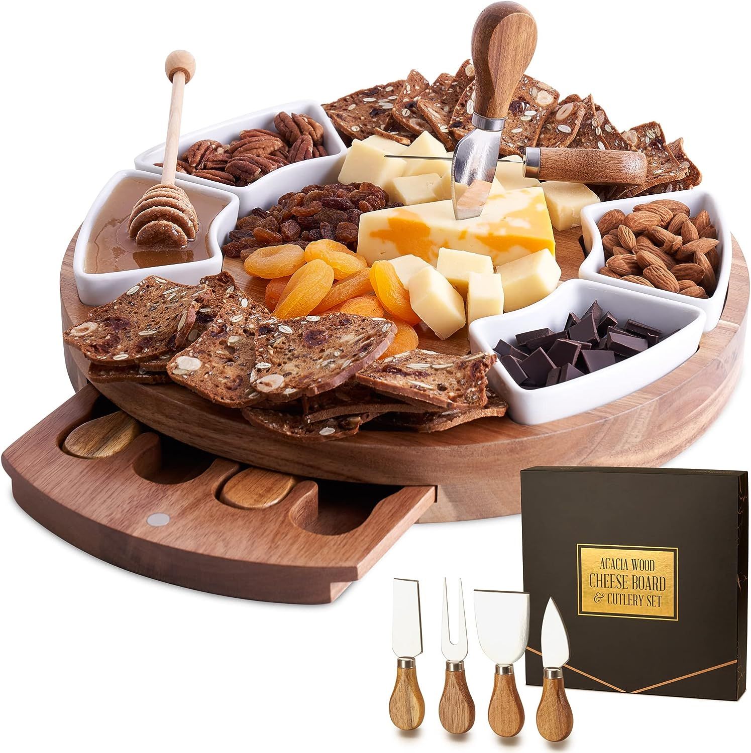 Premium Cheese Cutting Board Set - Charcuterie Board Set and Cheese Serving Platter - 13 inch Mea... | Amazon (US)