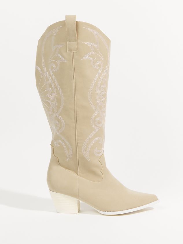 River Wide Width & Calf Western Boots in Taupe | Arula | Arula