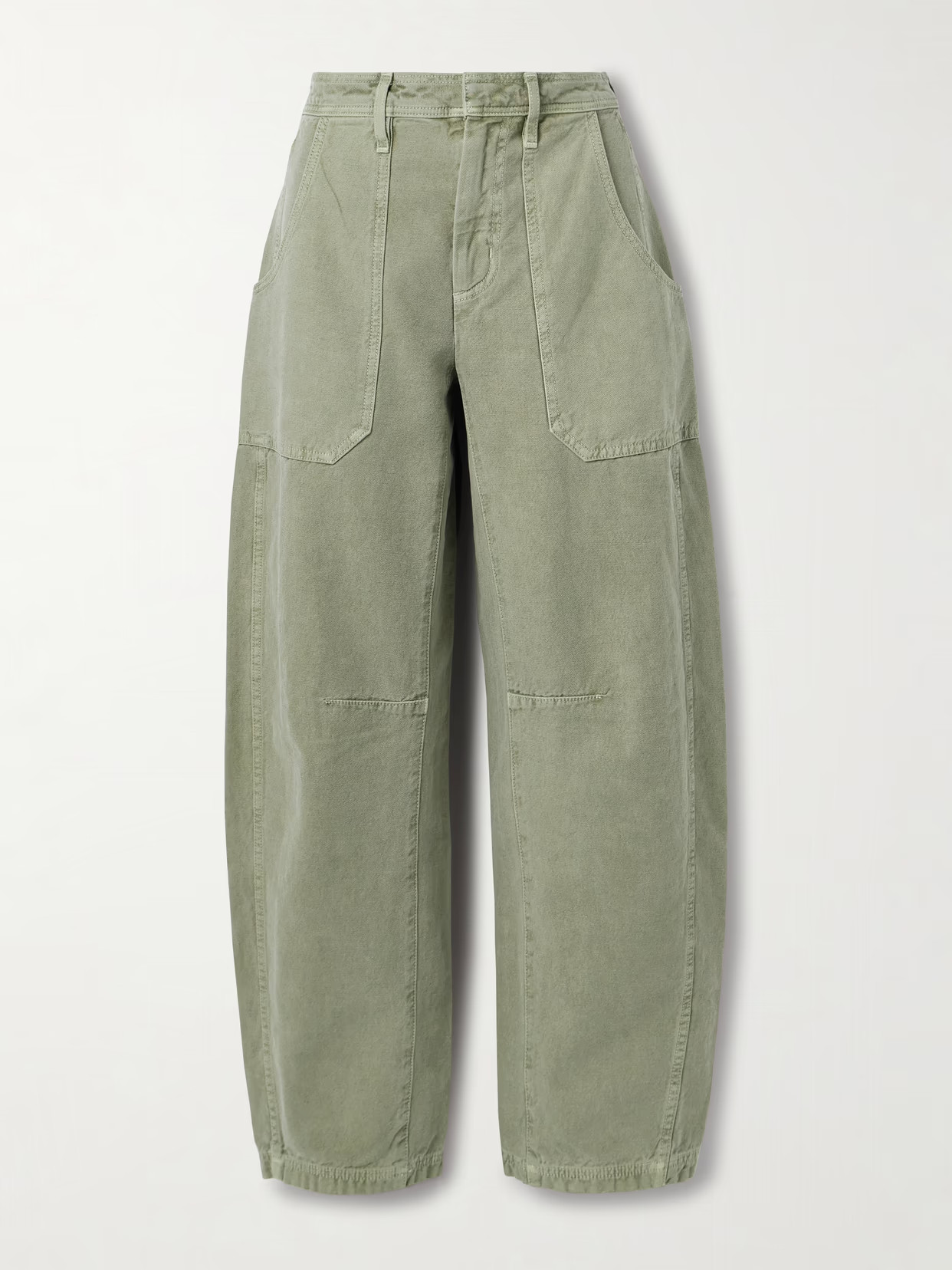 SLVRLAKE - Rookie Mid-rise Barrel-leg Cargo Jeans - Sage green | NET-A-PORTER (UK & EU)