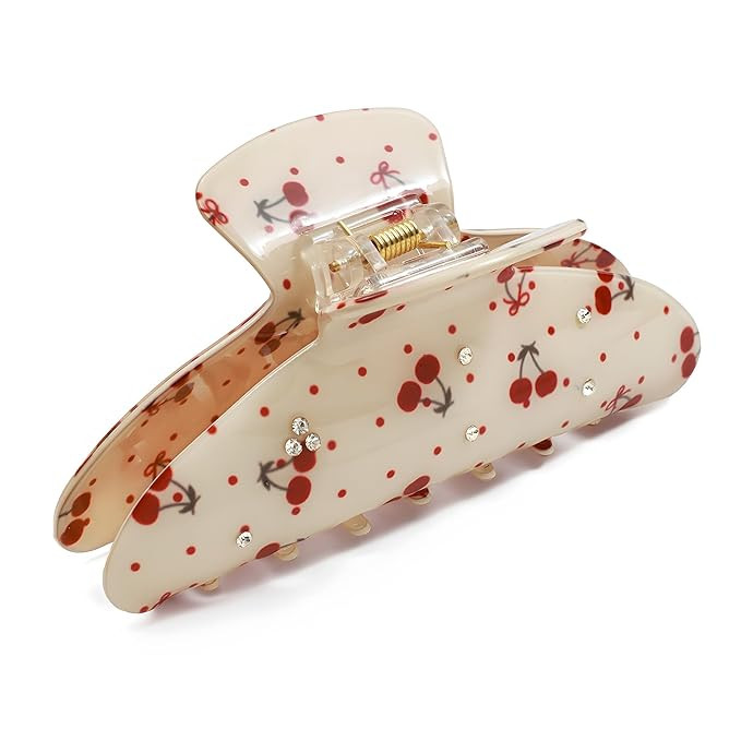 Cherry Pattern Hair Claw for Women Girls, Large Hair Clip for Thick Hair, Cute Printed Claw Clip,... | Amazon (US)