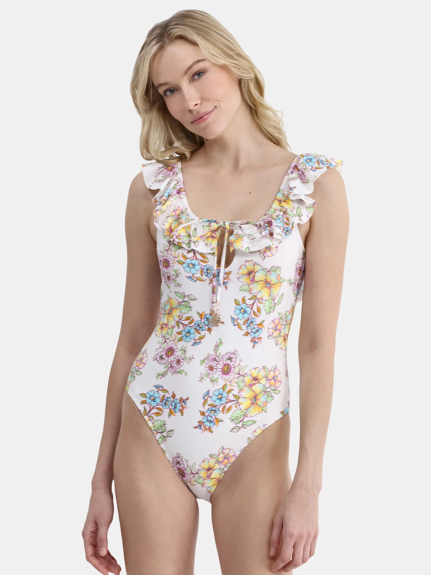 Jessica Simpson Women’s Ruffle One Piece Swimsuit, Sizes XS-XXL | Walmart (US)