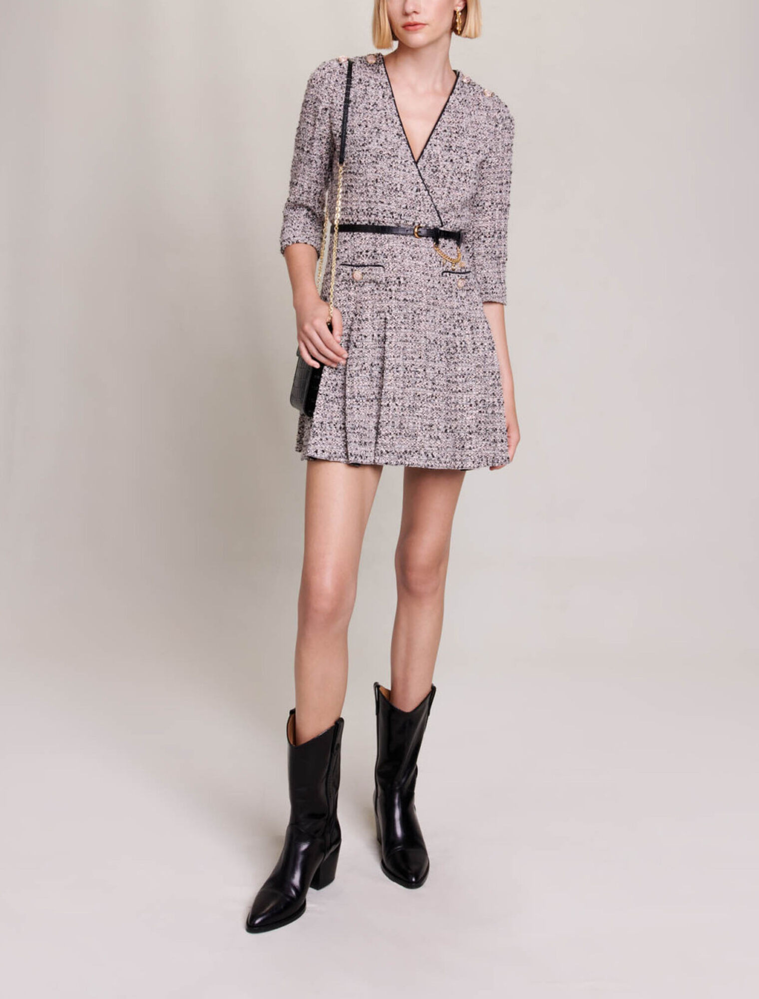 Robe courte en tweed | Maje EU